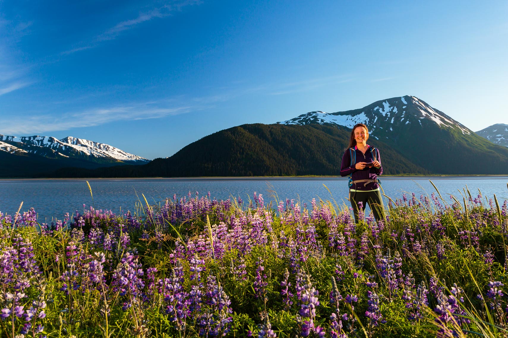 Female Hiker Along Turnagain Arm Alaska | Michael DeYoung