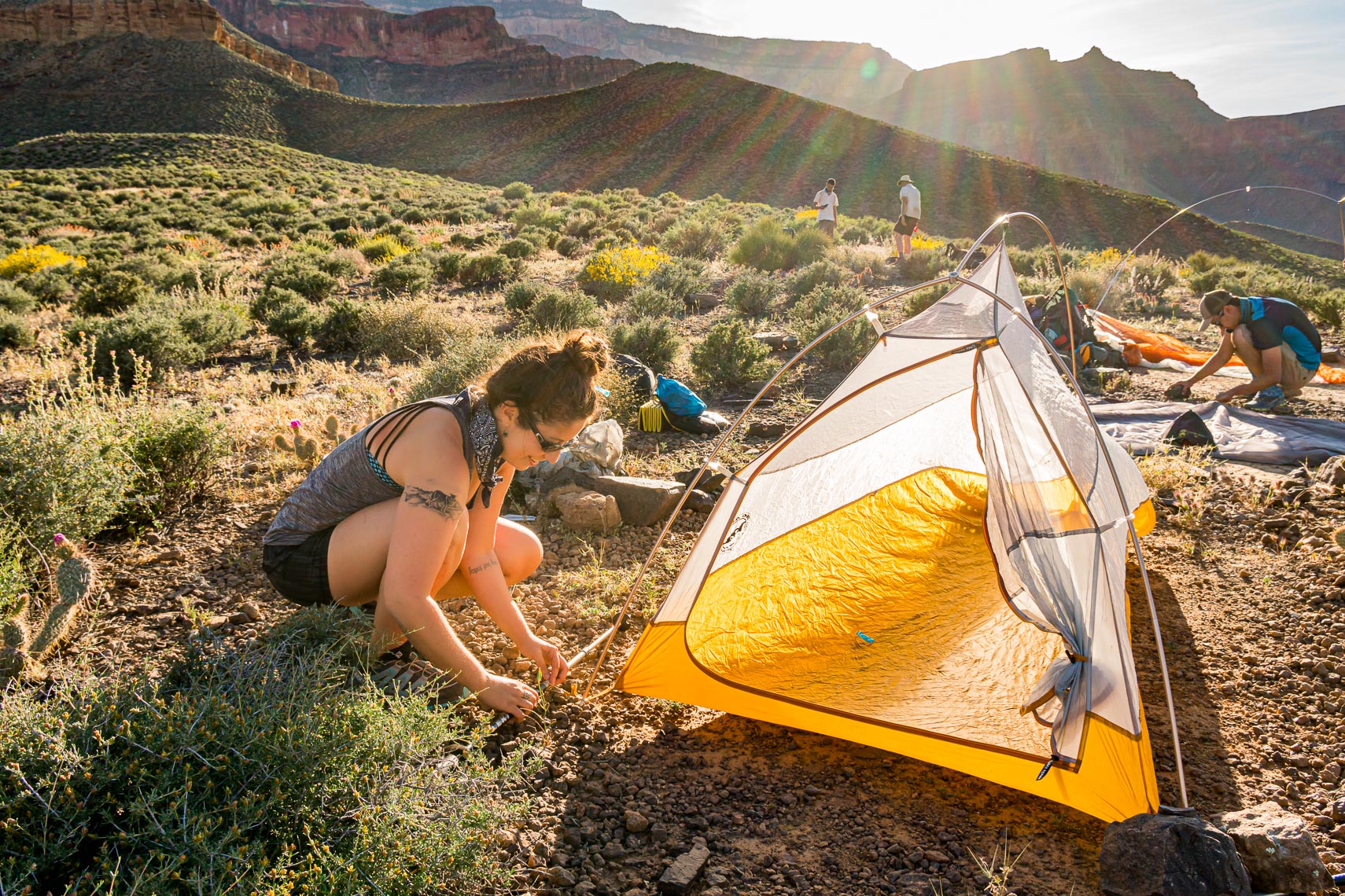 Female Ultralight Backpacker At Camp | Michael DeYoung
