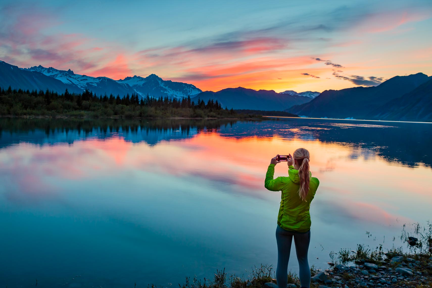 Alaska Travel Visitor Taking Sunset Pictures | Michael DeYoung