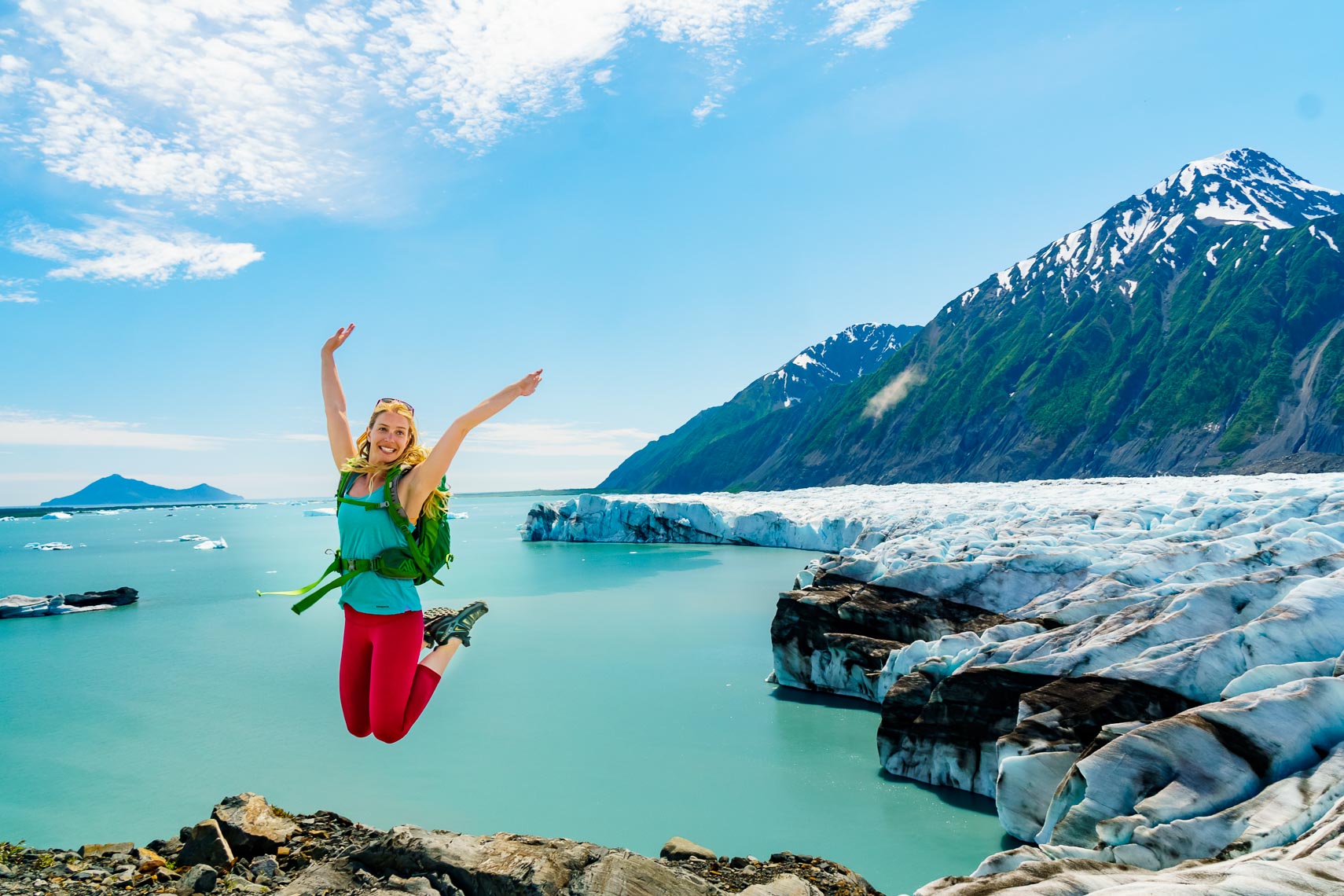 Alaska Travel Hiker Jumps in Air  | Michael DeYoung