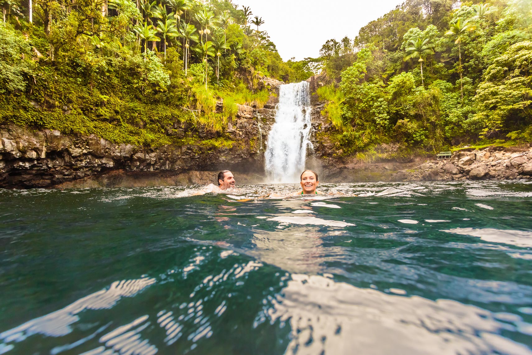 Norwegian Cruise Line Hawaii Couple Waterfall Swim | Michael DeYoung