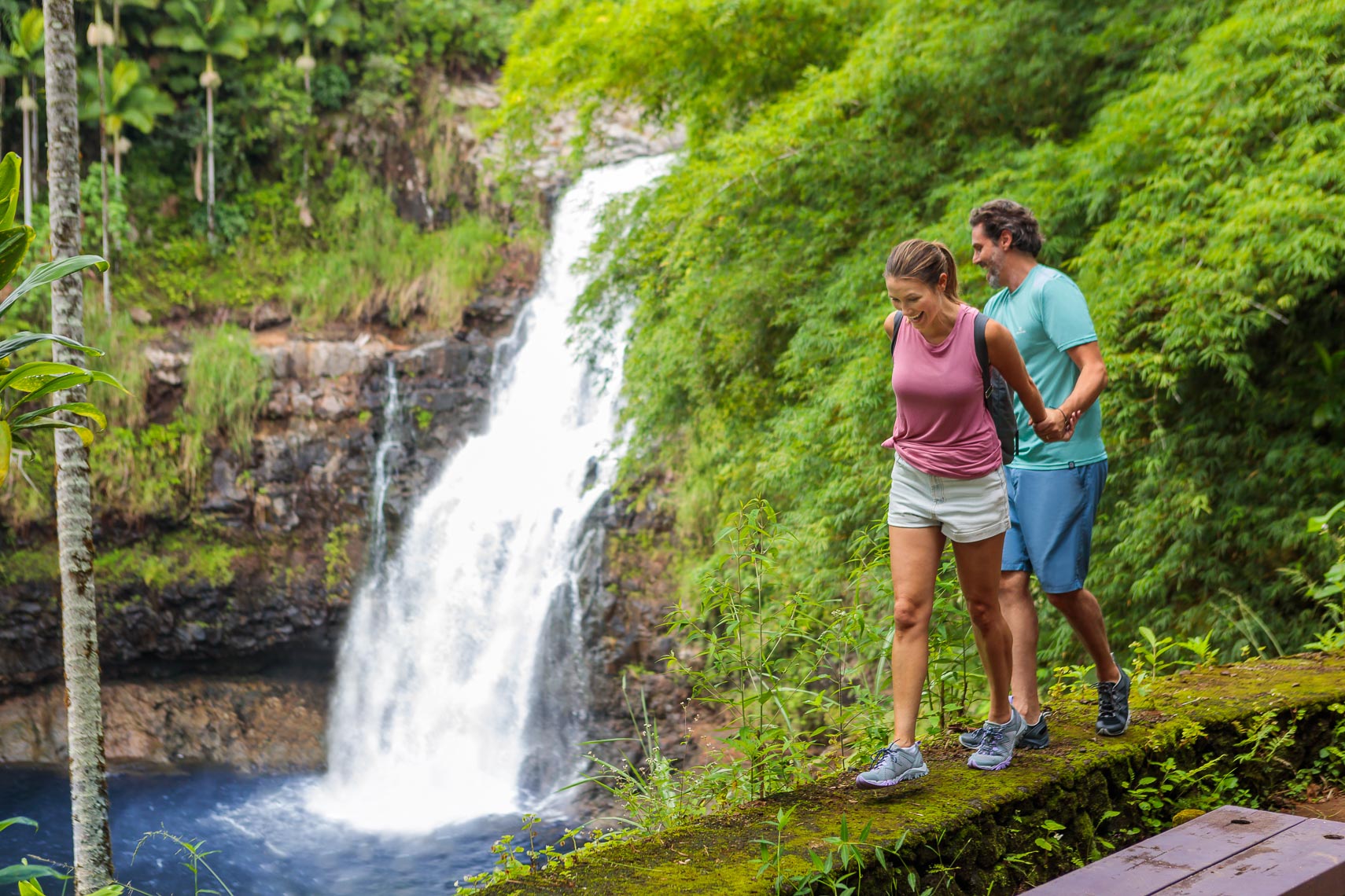  Norwegian Cruise Line Hawaii Couple Hike Waterfall | Michael DeYoung