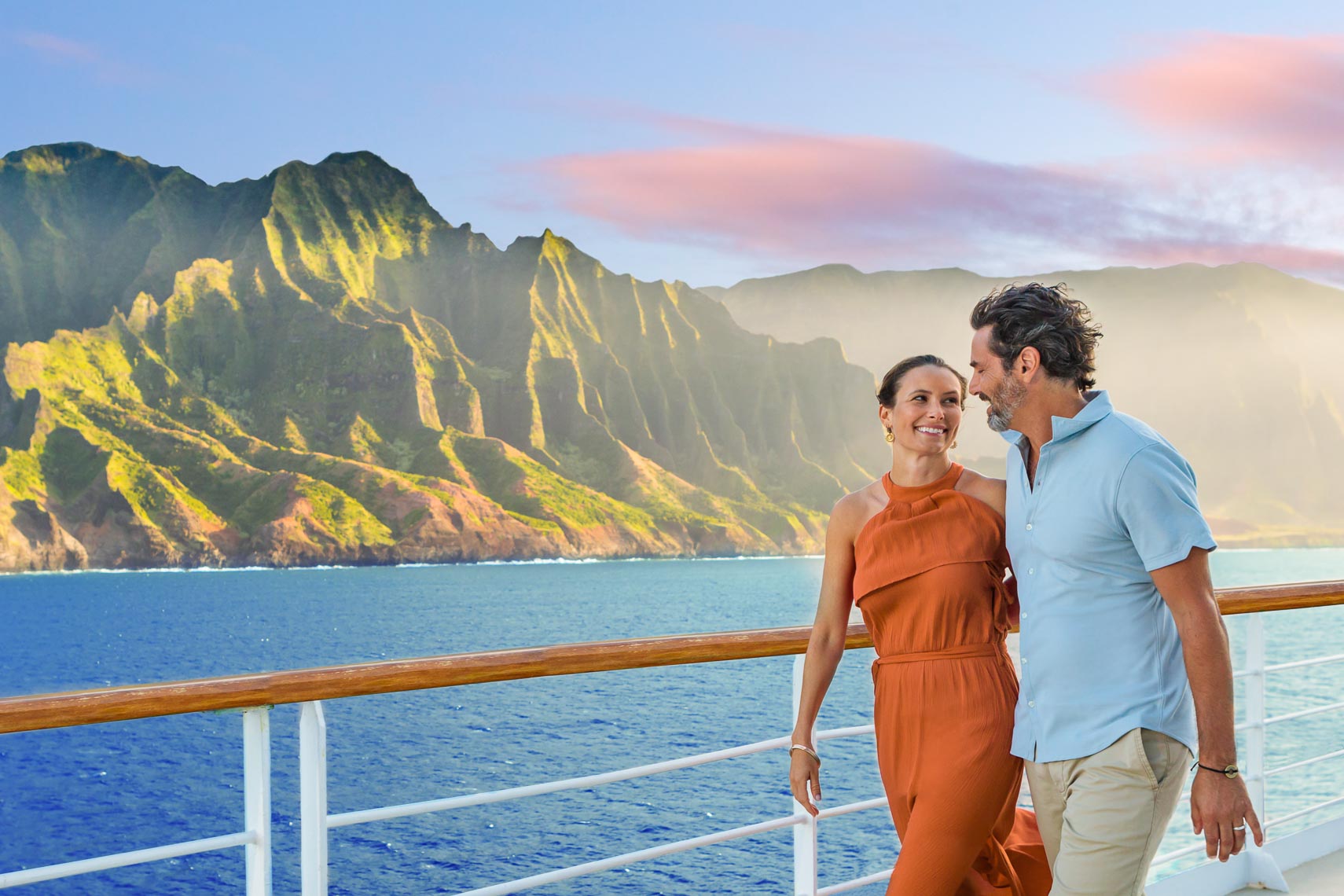 Norwegian Cruise Line Hawaii Couple Walk Deck | Michael DeYoung