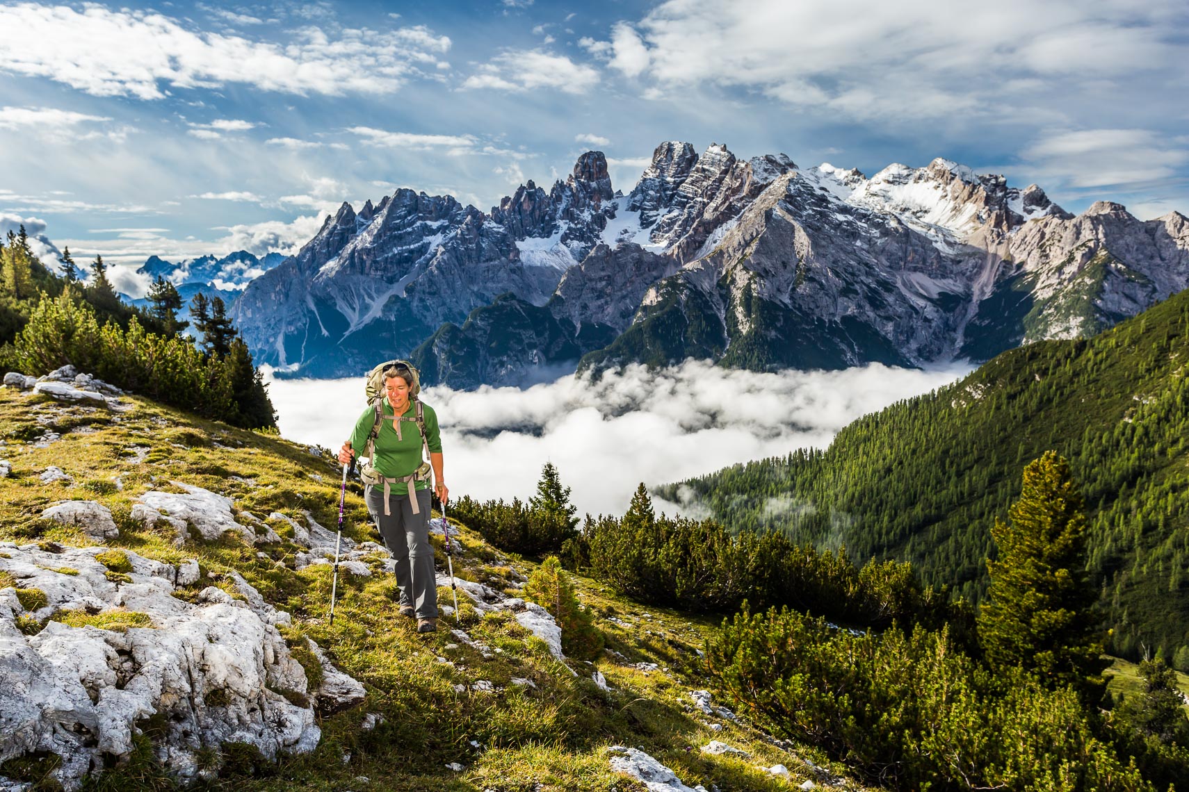 Dolomites Trek Hiker On Trail | Michael DeYoung