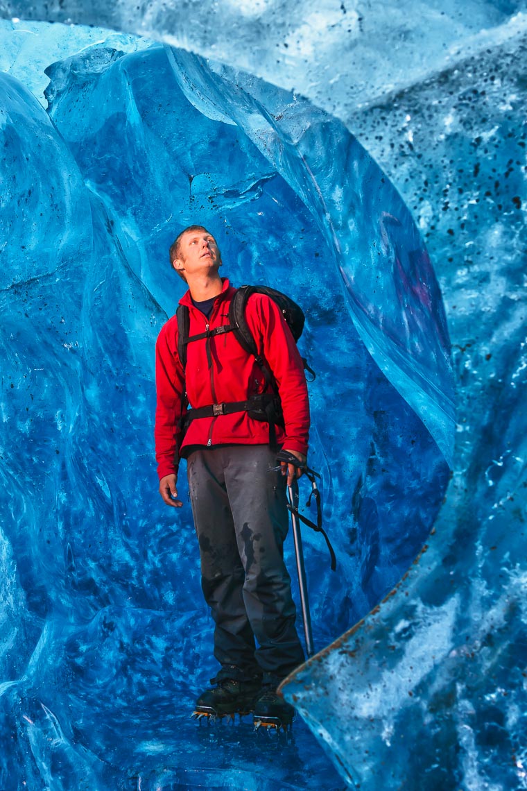 Environmental Portrait Man In Alaska Ice Cave | Michael DeYoung