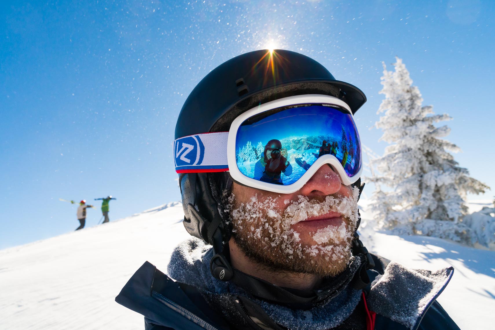 Environmental Portrait Frosty Skier Face | Photographer Michael DeYoung