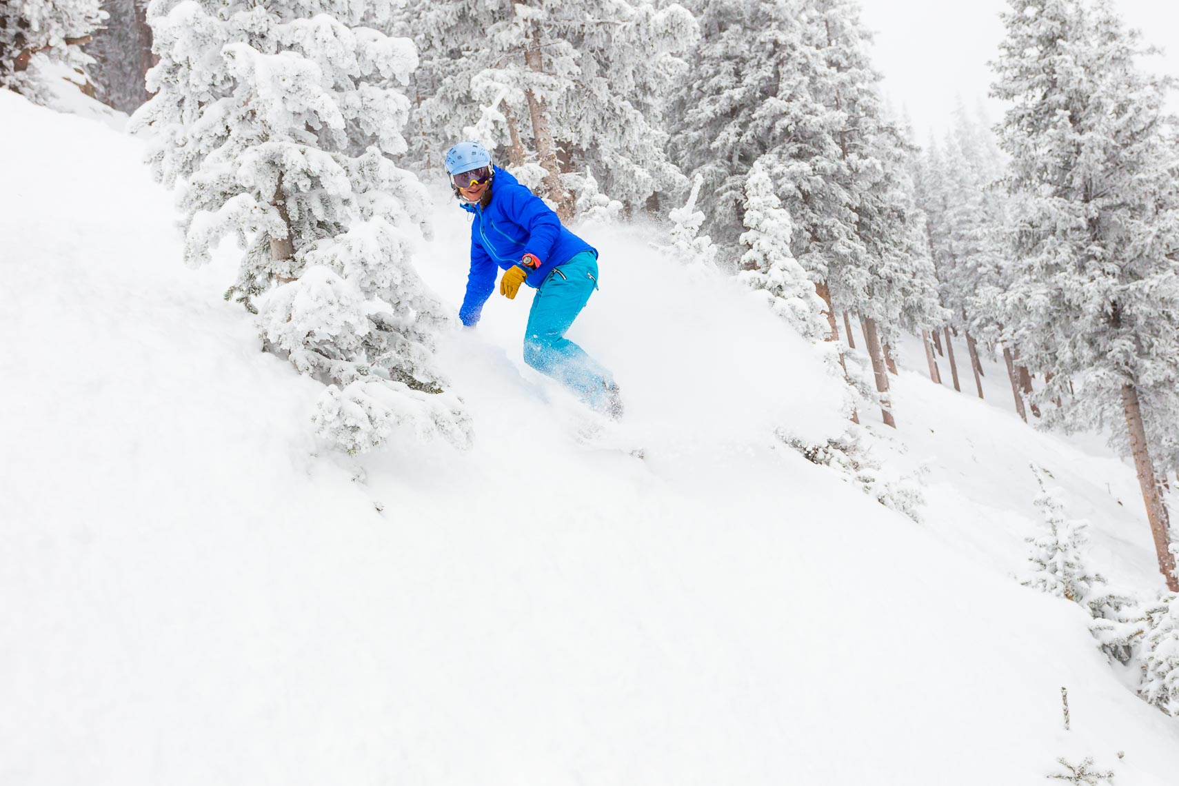 Female Snowboarder Taos Ski Valley Powder | Michael DeYoung