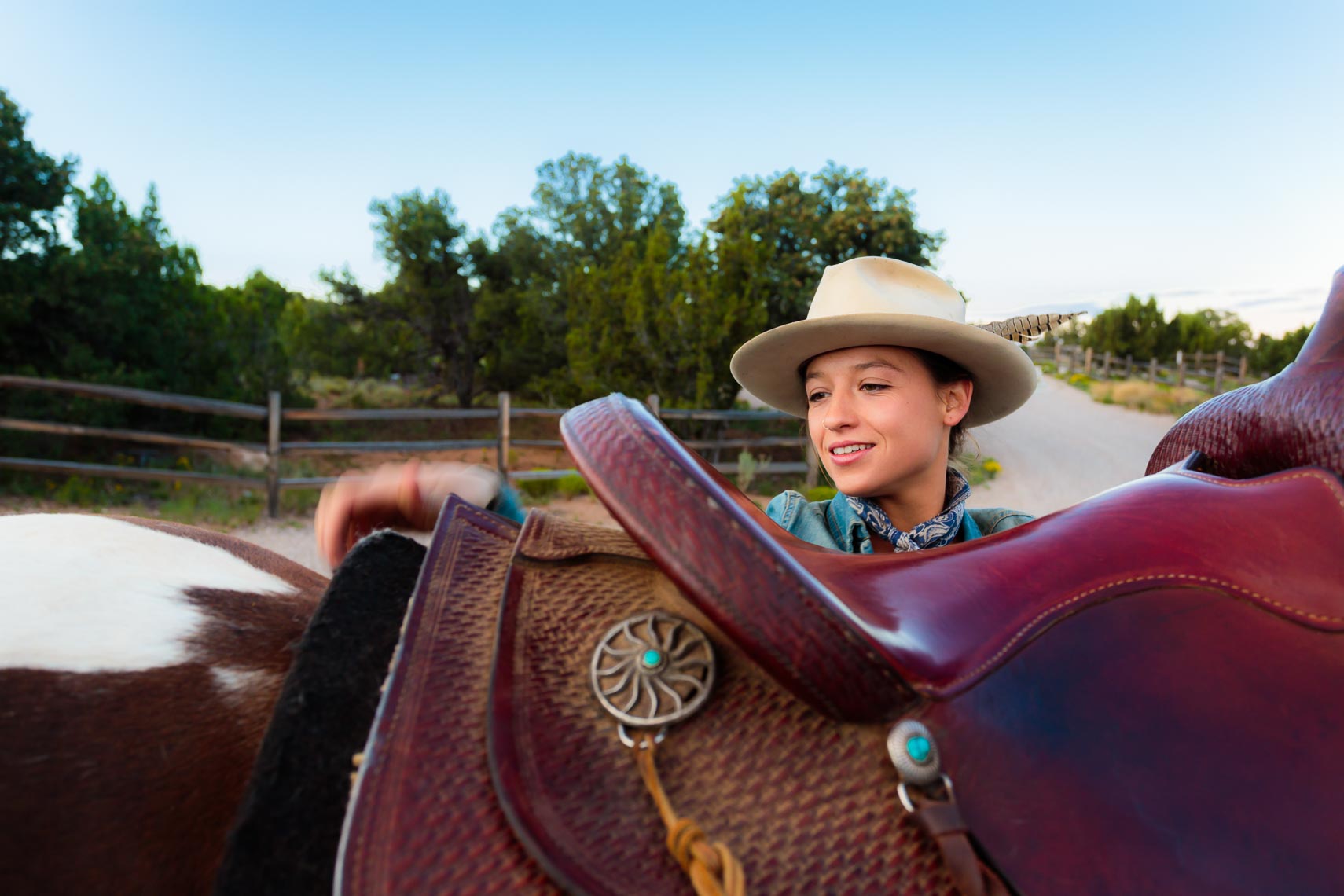 New Mexico Cowgirl Saddles Horse | Michael DeYoung