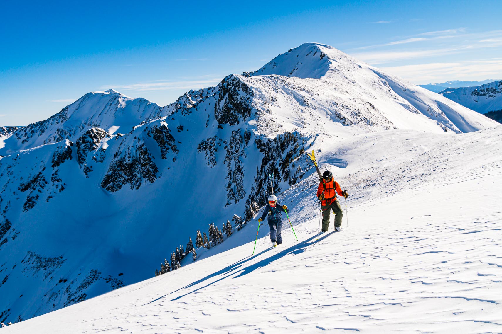 Skier Climb Ridge Taos Ski Valley NM | Michael DeYoung