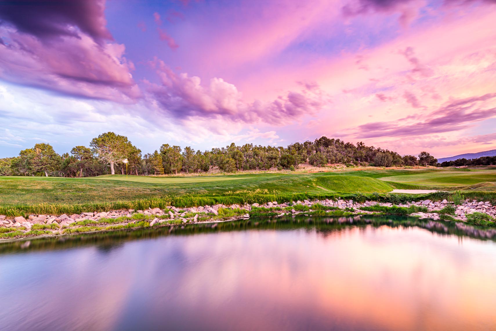 Pink Skies Over Paako Ridge Golf Club New Mexico | Michael DeYoung