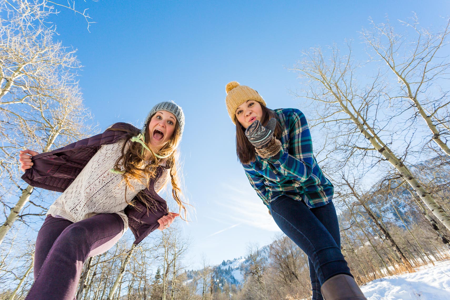 Millenial Sisters Blow Kiss Winter Lifestyle | Michael DeYoung