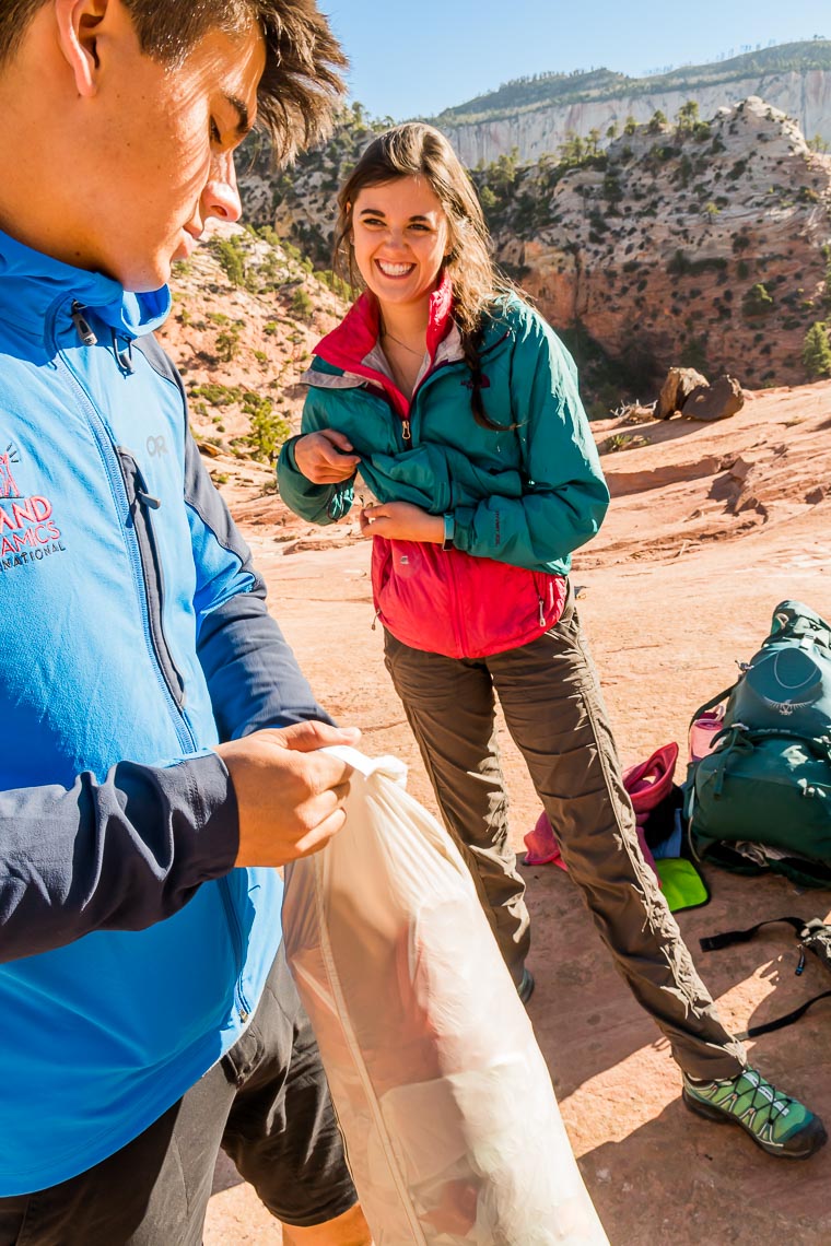 Young Backpacking Couple Zion Utah | Michael DeYoung